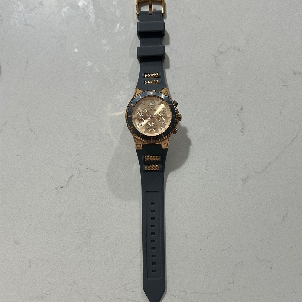 Invicta Women's Rose Gold Dial with Deep blue/gray Strap Watch